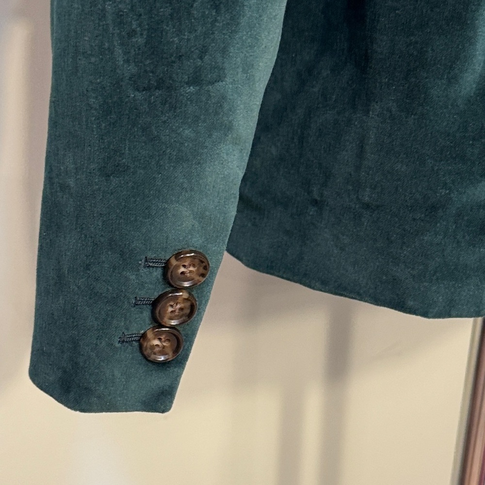 Talbots Velvet Blazer in Forest Green Size 12- small flaw - Picture 5 of 10
